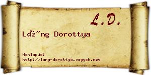 Láng Dorottya névjegykártya